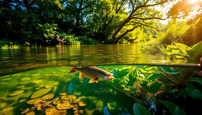 bass fishing in vegetation